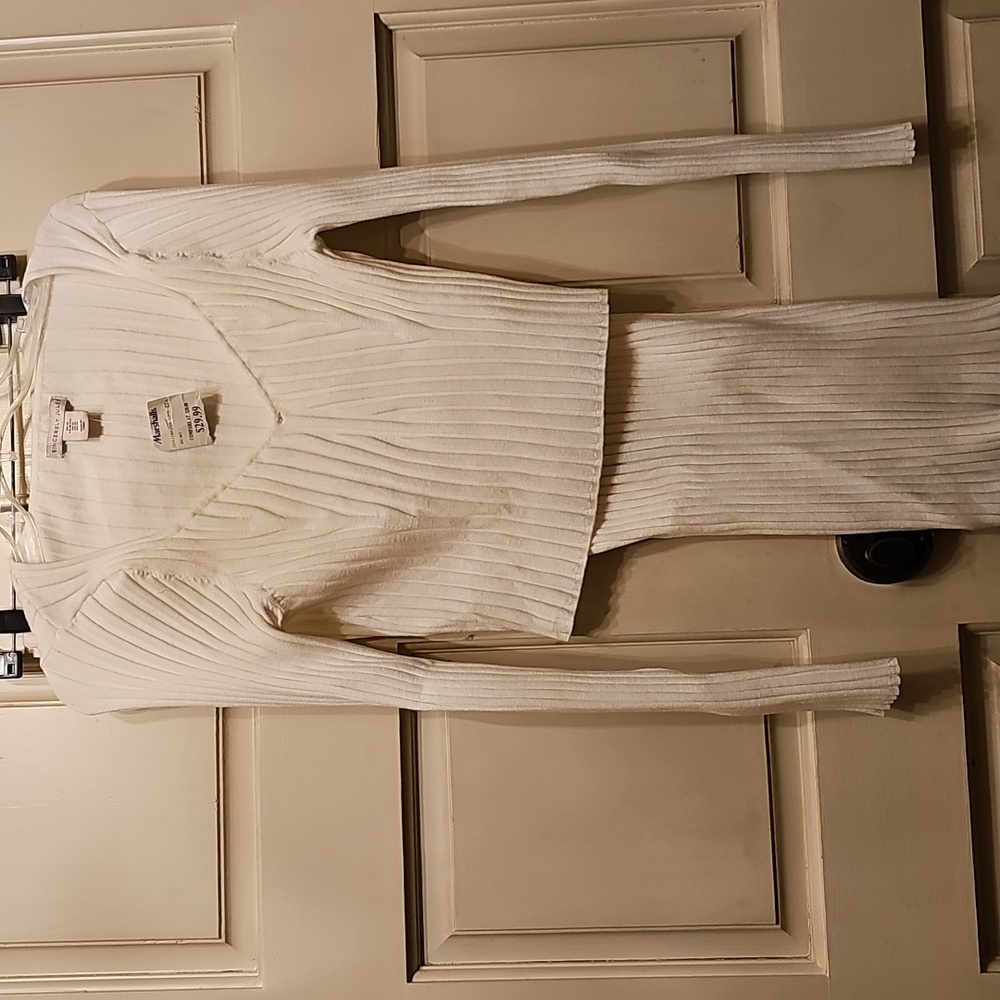 Sincerely Jules Cream Ribbed Sweater And Skirt